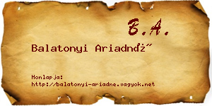 Balatonyi Ariadné névjegykártya